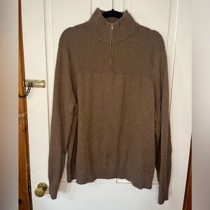 Banana Republic Brown 1/4 Zip knit Sweater Size XL